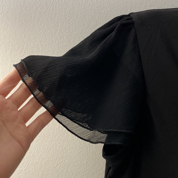 Tommy Hilfiger | Black Chiffon flutter sleeve Top - Picture 4 of 10